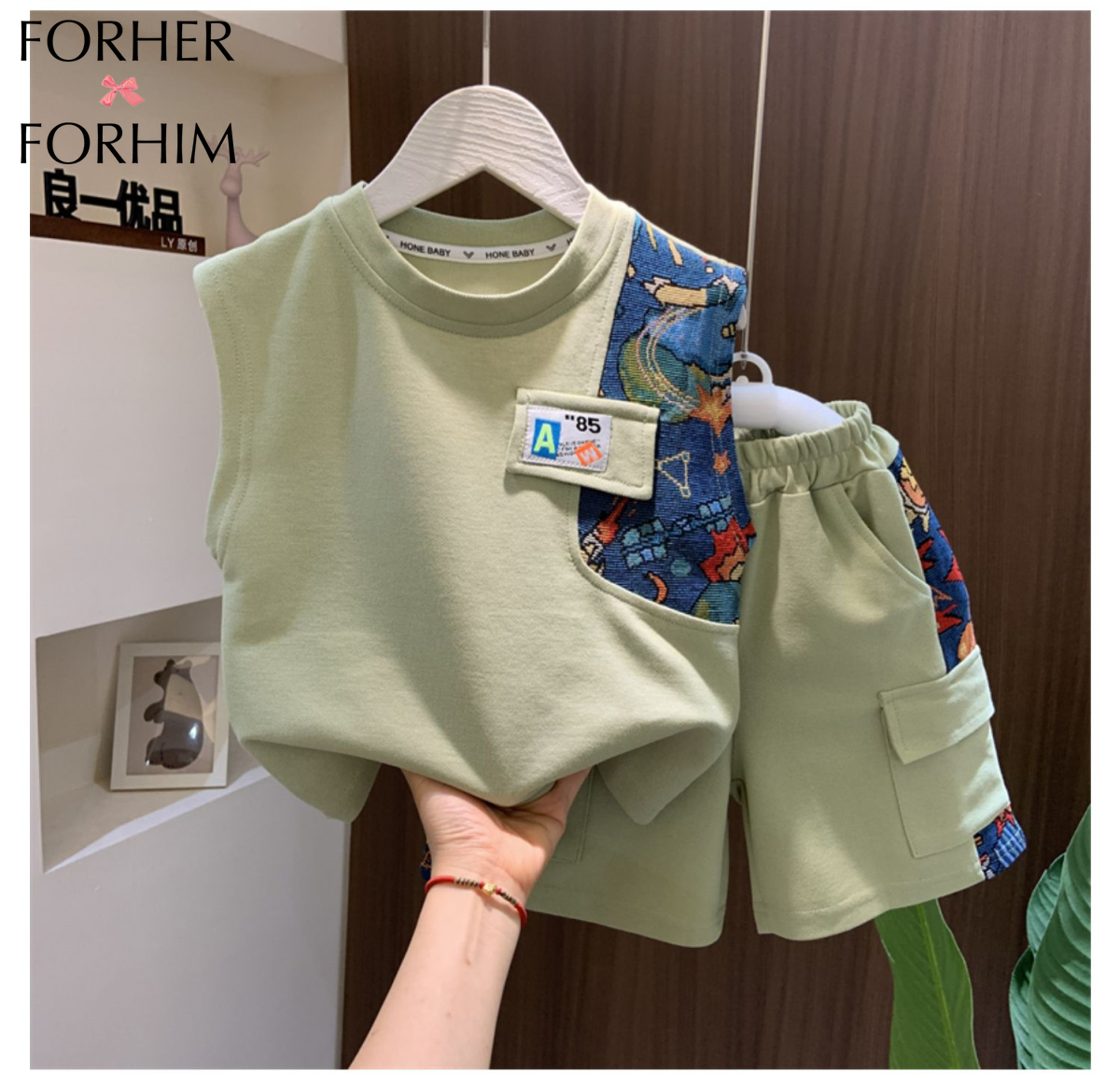 FORHERFORHIM Children's Clothing Boys Summer Suit Style Children's Vest Boys Baby Summer Sleeveless Thin Clothes F442 - ยี่ห้อ FORHER FORHIM ราคา 488 บาท*ส่งฟรี