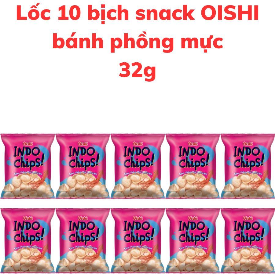 Bánh snack OISHI INDO CHIPS bánh phồng mực bịch 32g