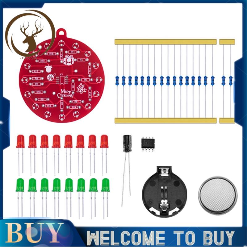 NE555 LED Blinking PCB Soldering DIY Kit Christmas Tree Decoration Red Green Flashing Light Soldering Practice Board