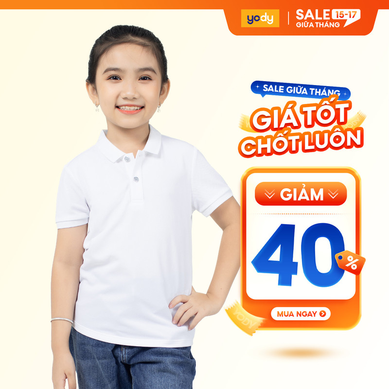 [15-17.5 nhập mã LAZSOCIAL80K giảm 12% tối đa 80K cho đơn 149K] Áo polo kid chất liệu café YODY, áo thun có cổ cho bé chất liệu tự nhiên kháng khuẩn chống tia UV, thấm hút mồ hôi tốt APK5181