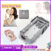 COD Newborn Portable Cotton Baby Bed Set with Baby Pillow