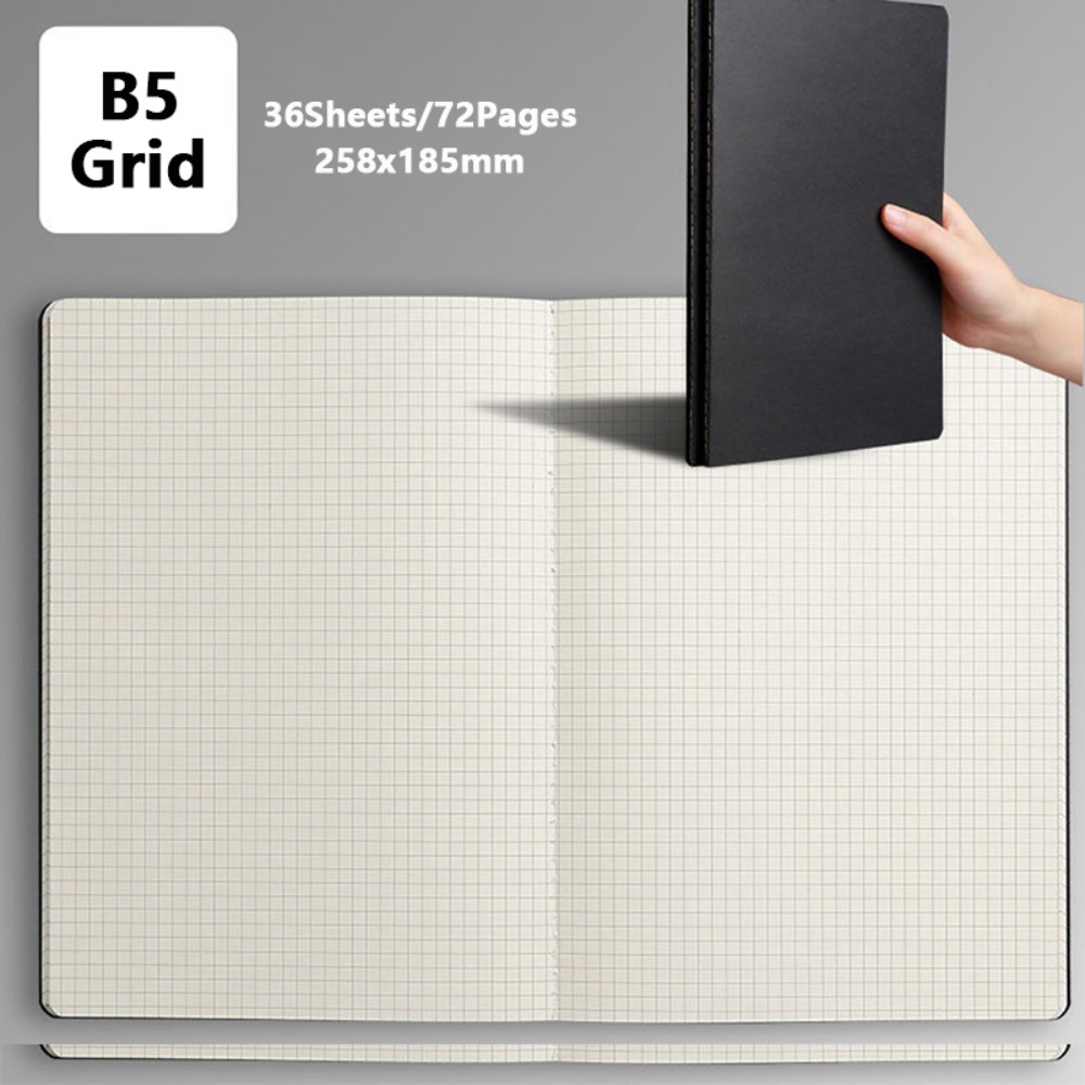 JIYAN2866 Kraft Cover Notebook A4/A5/B5 Grid/Lined/Blank Notepad High Quality Diary Book Gift