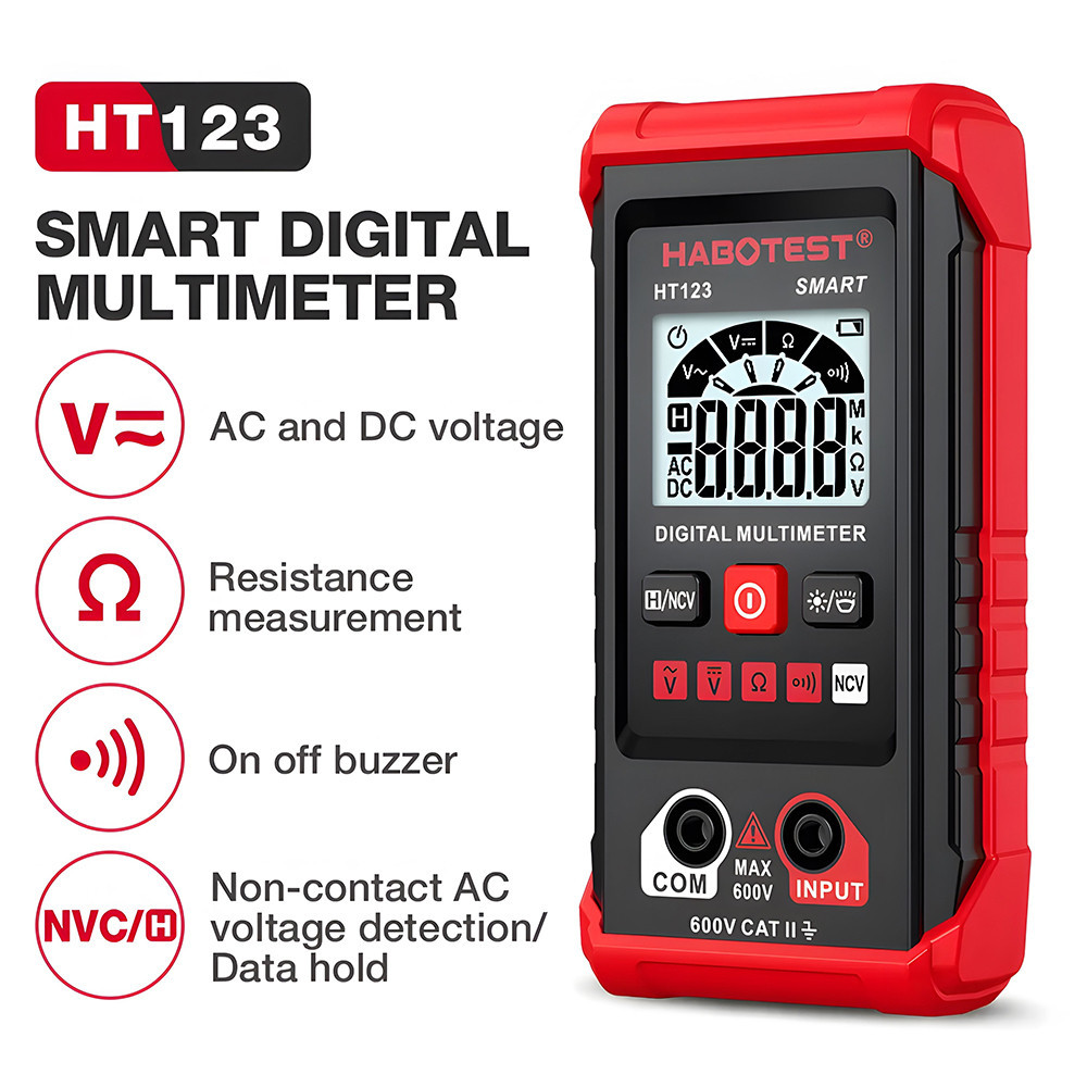 HT123 High-Precision Digital Multimeter, No Shift Needed