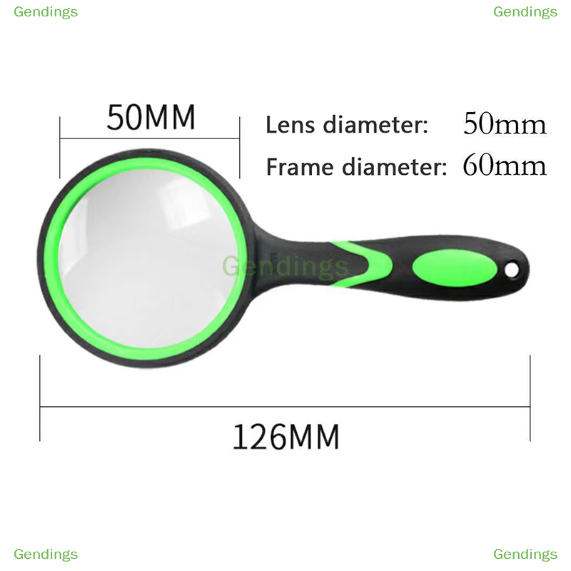 Gendings Kính lúp 1pc10x cho trẻ em người cao niên cầm tay kính lúp đọc sách 50mm ống kính lúp để đọc Khoa học khám phá thiên nhiên