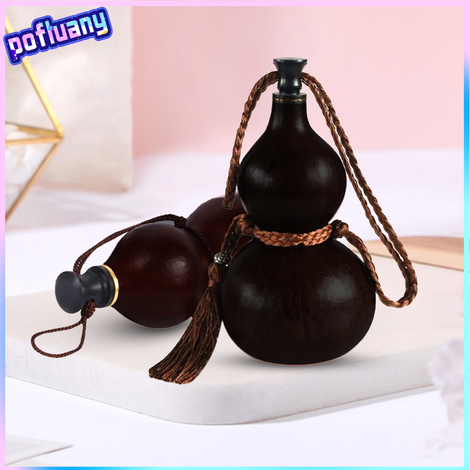 150/500ML Wukong Gourd Water Bottle with Braided Tassel Rope Vintage Chinese Style Monkey King Gourd Beverage Container Travel Fitness Drinking Bottle ราคา 393 บาท*ส่งฟรี