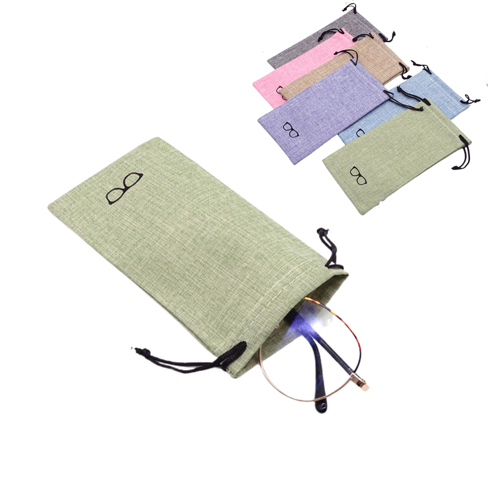 Kính trường hợp túi đựng kính râm chống bụi Pouch Túi vải lanh mềm dây rút kính sợi nhỏ mang theo kính container