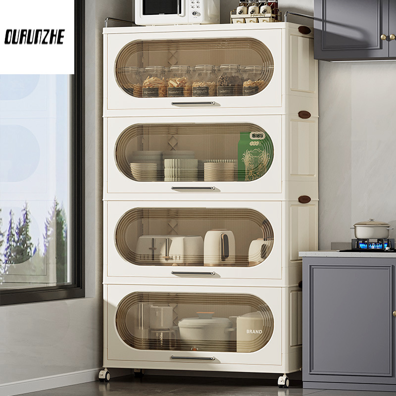 Kitchen shelves, multifunctional cupboards, cabinets, food side storage cabinets, household floor standing multi-layer microwave storage cabinets ราคา 1,061 บาท*ส่งฟรี