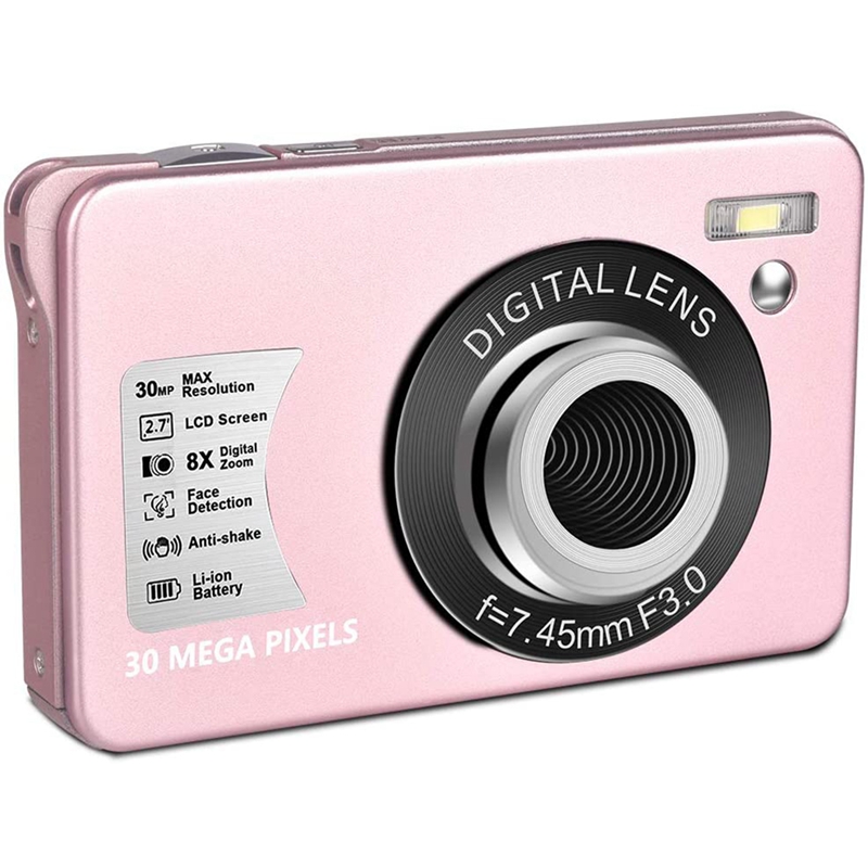 HD 1080P 30 MP Mini 2.7นิ้วกล้องหน้าจอ LCD พร้อม8X ดิจิตอล ZoomCompact กล้องสำหรับ AdultTeens