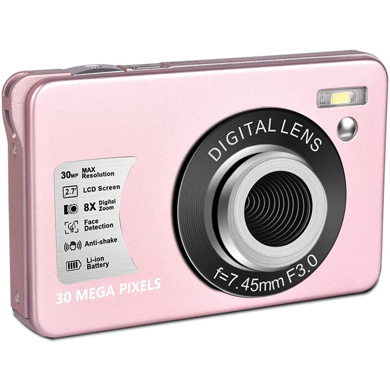 HD 1080P Digital Camera 30 MP Mini 2.7 Inch LCD Screen Camera with 8X Digital Zoom,Compact Cameras for Adult,Teens