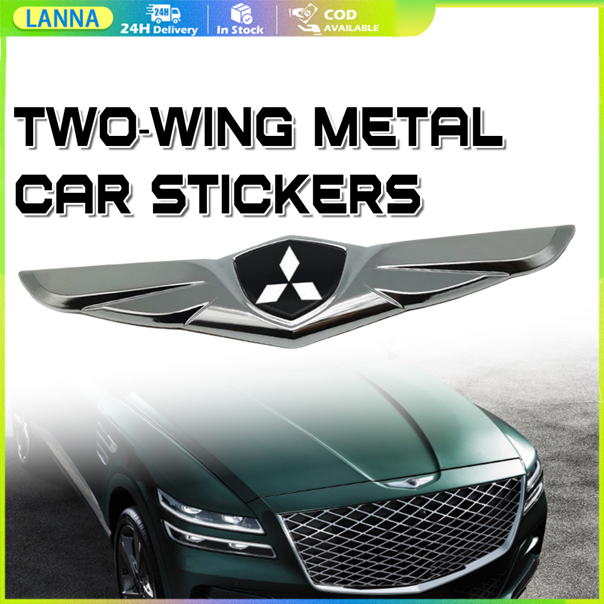 "ของมาใหม่！สติกเกอร์โลหะติดรถยนต์mitsubishi รูปปีกนางฟ้า 21*5CMสําหรับตกแต่งรถยนต์ แบบสร้างสรรค์" ราคา 159 บาท*ส่งฟรี