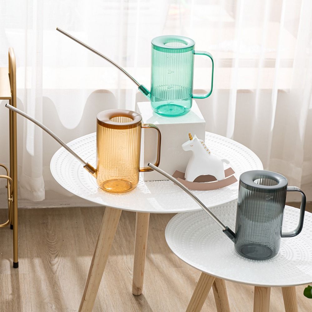 DADADAN Miệng dài Bình tưới hoa Thép không gỉ Cân đo rõ ràng Bình tưới nước vòi dài Trong suốt Vòi có thể tháo rời Bình tưới cây Hộ gia đình