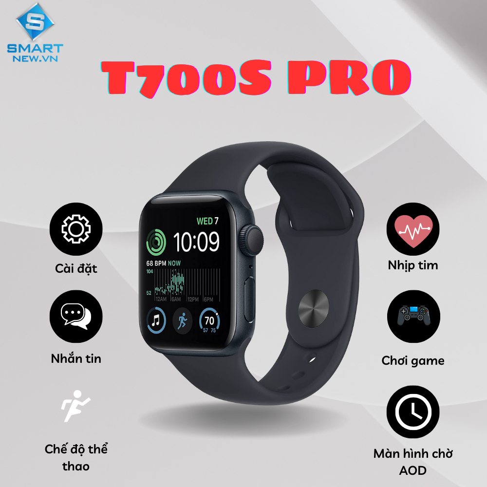 Đồng hồ thông minh smart watch T700S Pro - Chơi game - Màn hình chờ - Đổi hình nền - Chính hãng Magicsee - Bản 2023