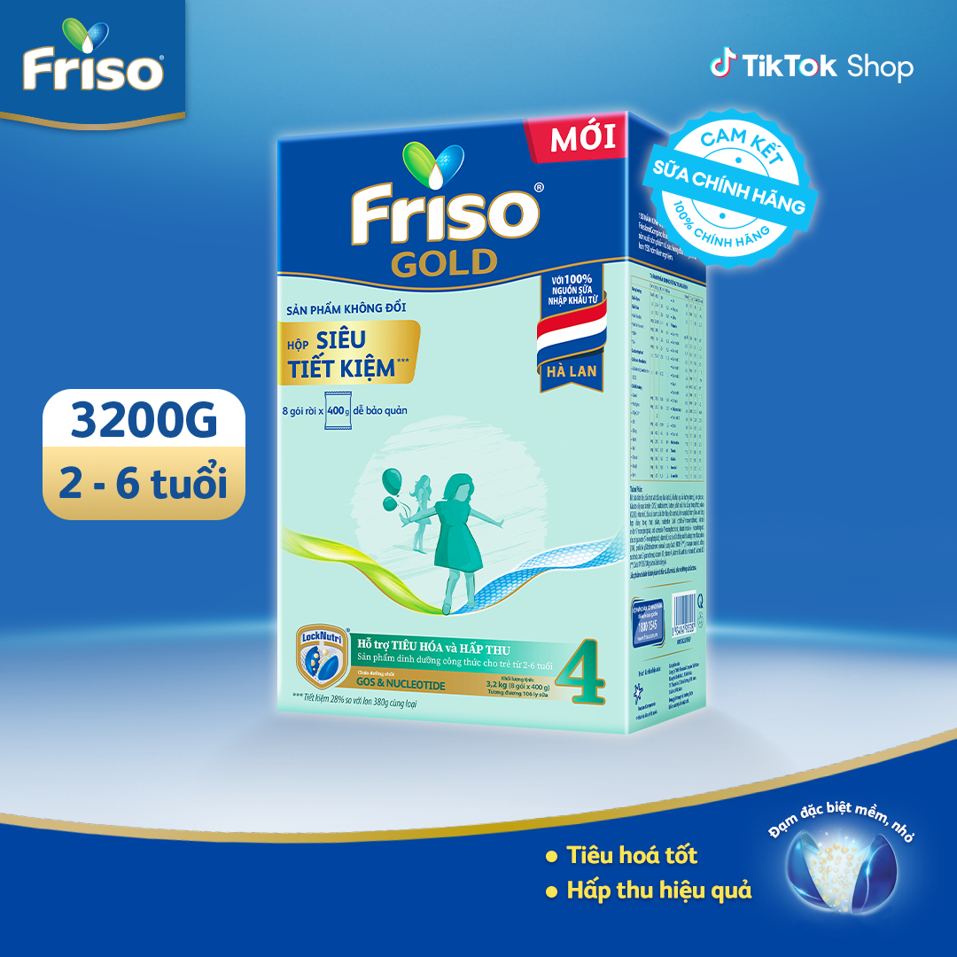 Sữa Bột Friso Gold 4 Hộp Giấy 32KG (cho trẻ từ 2-6 tuổi)