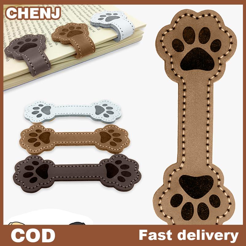 CHENJ 3 cái dễ thương handmade Magnetic Bookmark PU da Dog Claw giấy Clip xách tay mèo mặt trang Divider cuốn sách