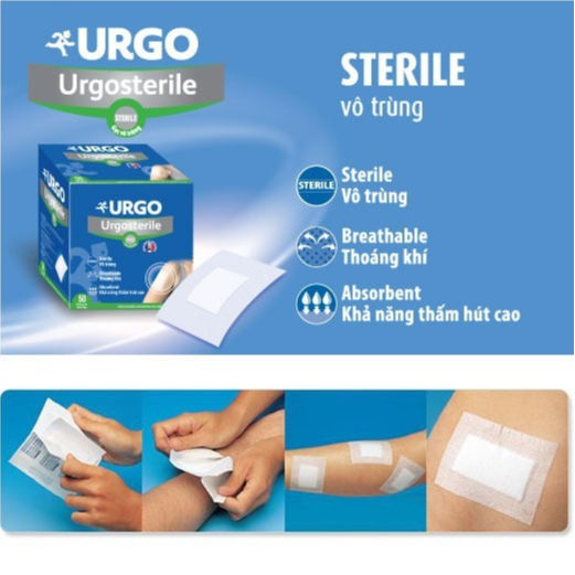  Urgo vết mổ Băng gạc tiệt trùng Urgosterile bảo vệ vết trầy xước vết cắt vết thương băng 