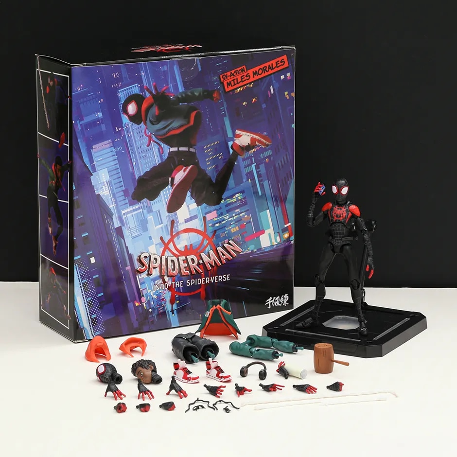 Spider-Man vào Spider-verse SENTINEL SV dặm Morales / Spider Gwen Mô hình nhân vật nhân vật trò chơi video