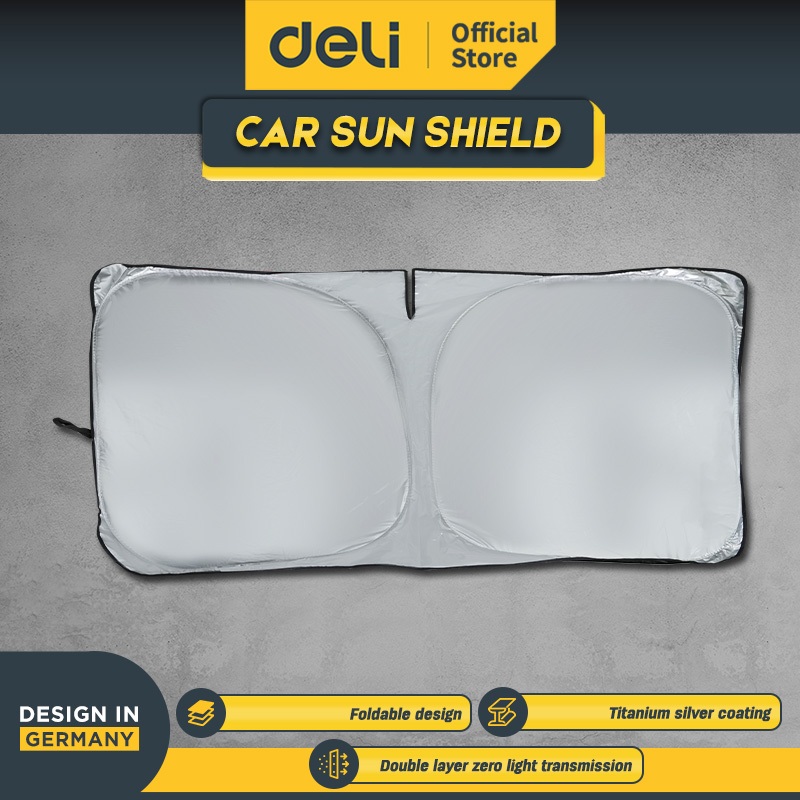 Deli Tools Pelindung Antii Panas Car Sun Shield 145*80mm EDL886010 Harga 49,000 rupiah*Gratis Ongkir