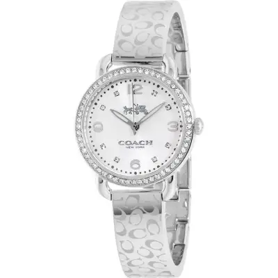 [Instock] Coach Delancey Silver 28mm Crystal Dial Stainless Steel Strap Quartz Ladies Bracelet Watch - 14502353