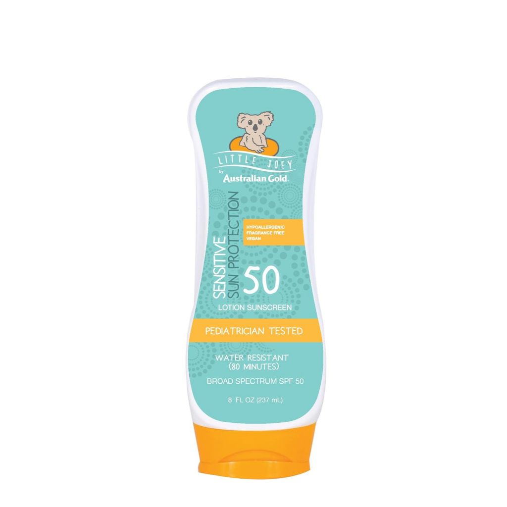 Kem chống nắng cho bé Australian Gold Little Joey SPF 50, Không gây dị ứng & Không mùi hương, Phổ rộng, Thuần chay - ✦ Chiết xuất từ dầu trà xanh và nha đam tự nhiên, giúp làm dịu và dưỡng ẩm da nhẹ nhàng. ✦ Không chứa PABA, phthalate, gluten