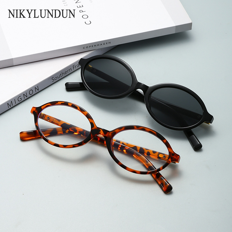 NIkyLundun แว่นตาทรงไข่รูปไข่สไตล์วินเทจ ดีไซน์ทันสมัยกับเลนส์สีชมพูและกรอบลายเต่า ป้องกันแสงฟ้าสำหรับผู้หญิง ราคา 68 บาท*ส่งฟรี