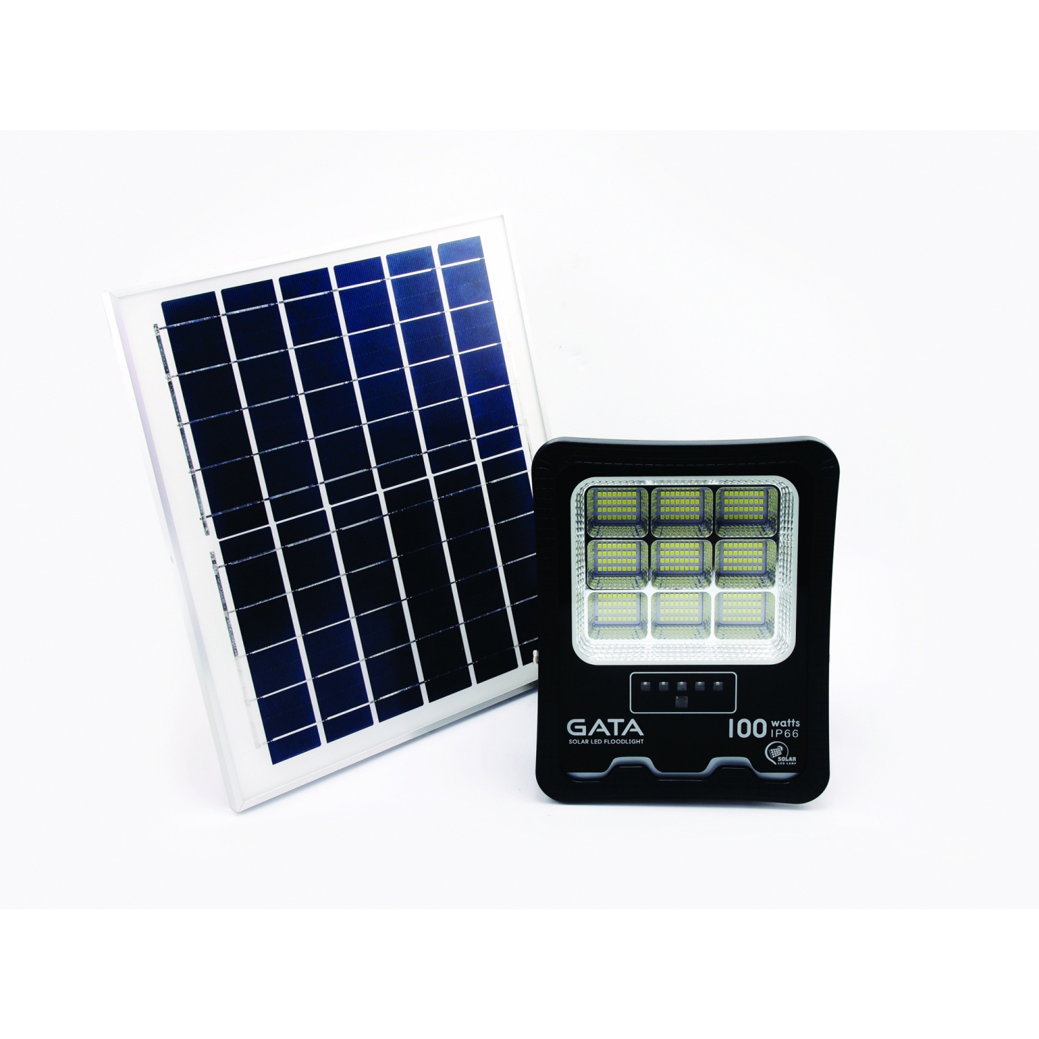 Global House GATA โคมฟลัดไลท์โซลาร์เซลล์ LED 100W แสงเดย์ไลท์ รับประกันของเเท้! ราคา 1,979 บาท*ส่งฟรี