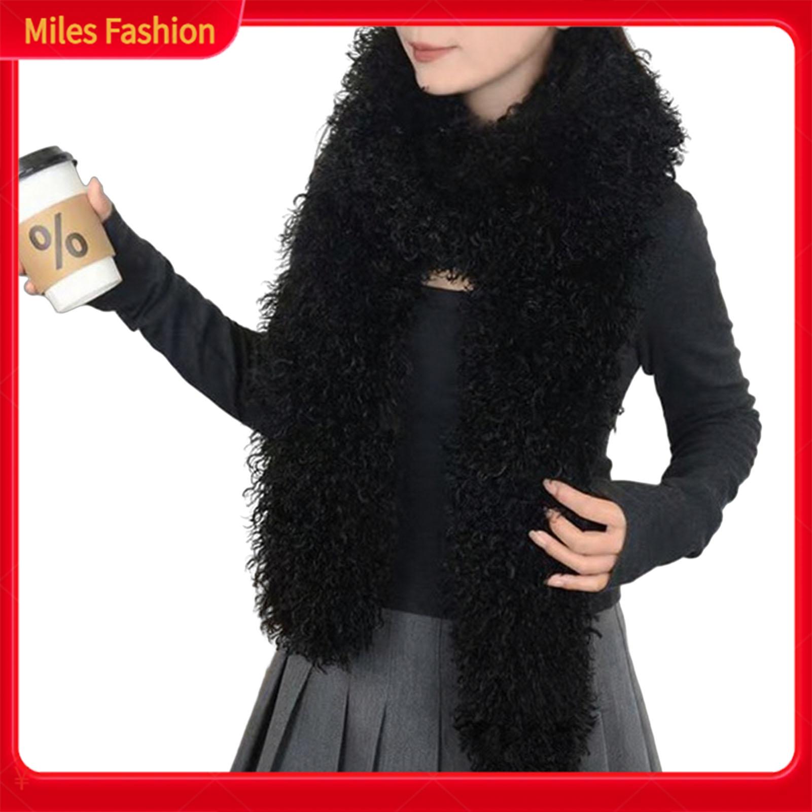 Dày khăn choàng ấm Windproof khăn quàng cổ mùa đông khăn quàng cổ mùa đông cho phụ nữ người đàn ông dày mềm dài dài hơn thường lệ giữ ấm cổ ấm hơn màu trơn Lông Thú Giả ấm áp ngoài trời thời tiết lạnh phụ kiện