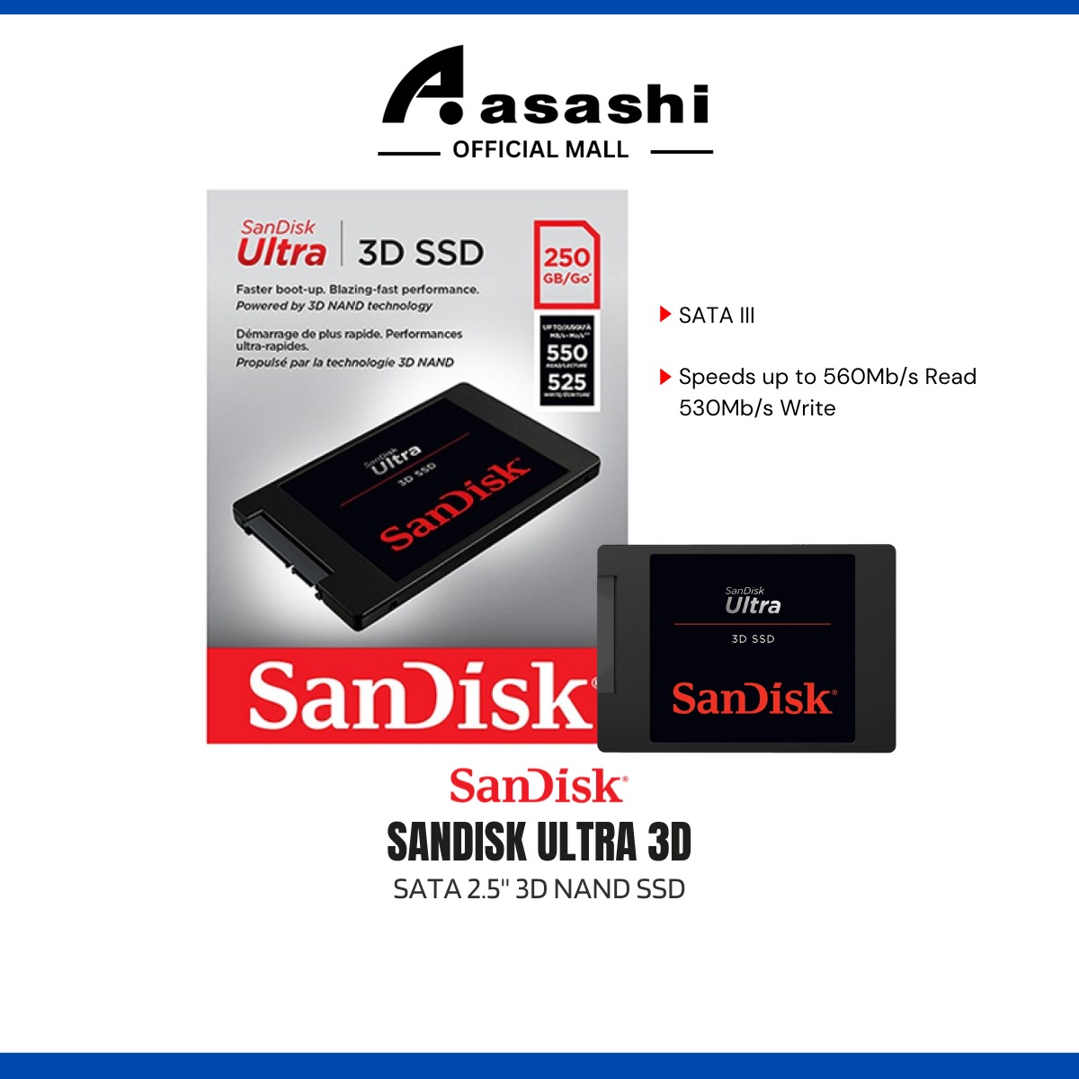 Buy Sandisk Ultra 3d Ssd 250gb Online at a Better Price Lazada
