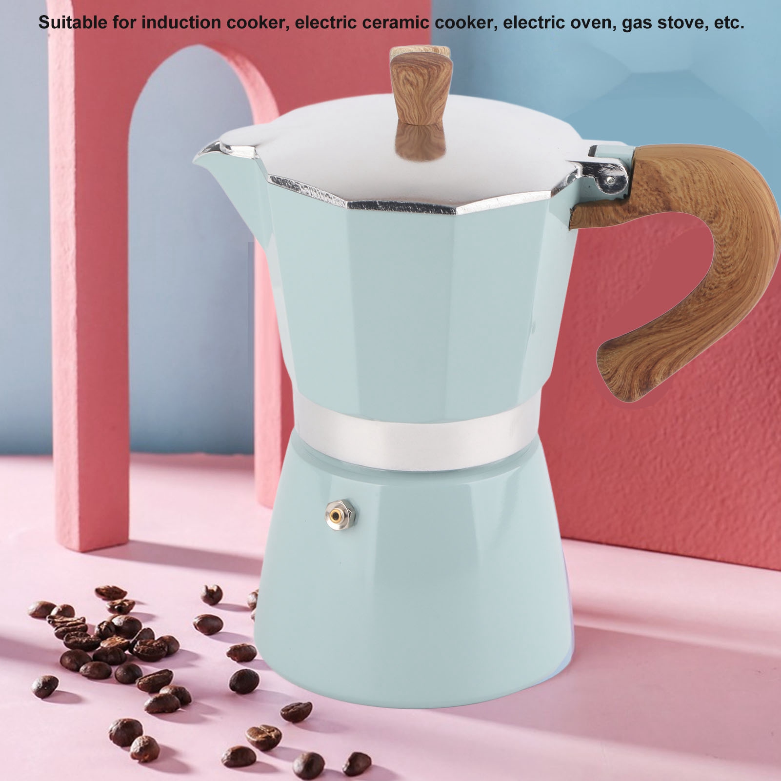 Ấm moka Máy pha cà phê Moka Hợp kim nhôm cho cắm trại