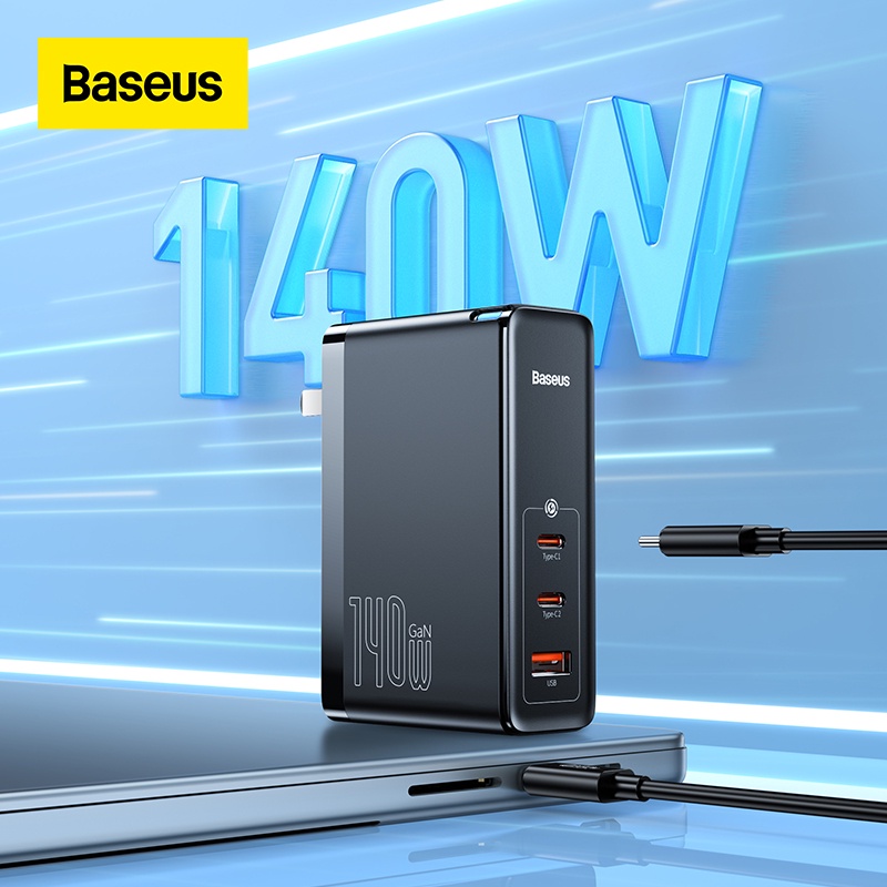 Củ Sạc Baseus 140W GaN5 USB C Sạc Nhanh PD3.1 QC4.0 Ba Cổng Sạc điện Thoại Máy Tính Xách Tay
