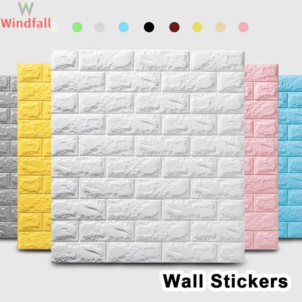 WF Brick Patterned Small-sized Wallpaper Dormitory Bedroom Waterproof Moisture-proof Decorative Wall Stickers Self-adhesive Wallpaper for Home Use