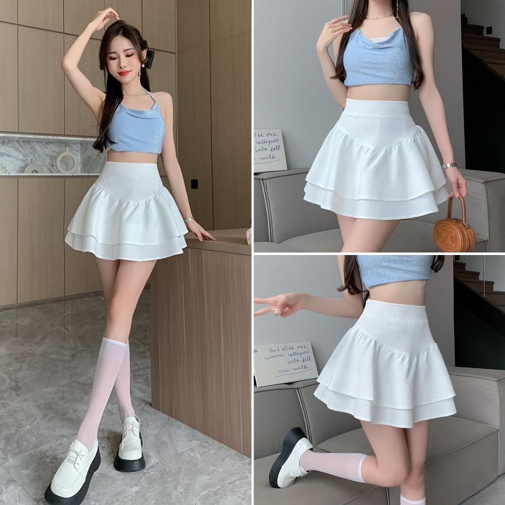 Chân váy nữ, chân váy voan nữ ngắn có lót trong size s m l skucv-40b1