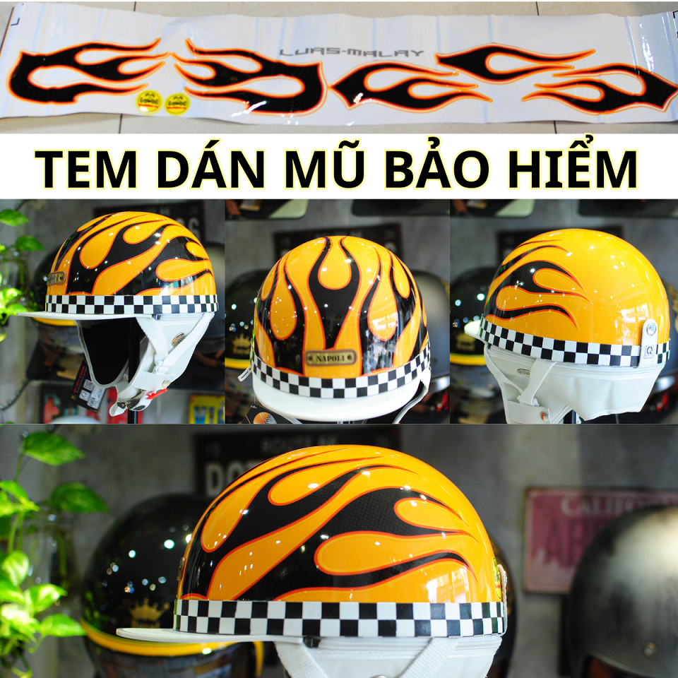 TEM LỬA dán mũ bảo hiểm 1/2 , 3/4 và Fullface