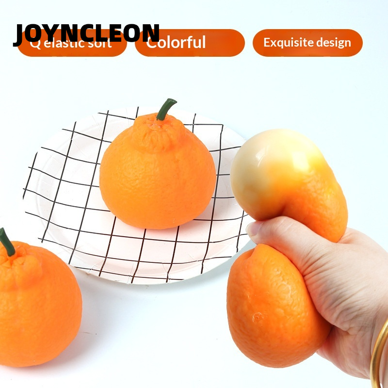 JOYNCLEON Stress Relief Squishy Orange Fruit Toy for Kids and Adults, Soft TPR Material, Perfect for Hand Exercise and Relaxation ราคา 37 บาท*ส่งฟรี