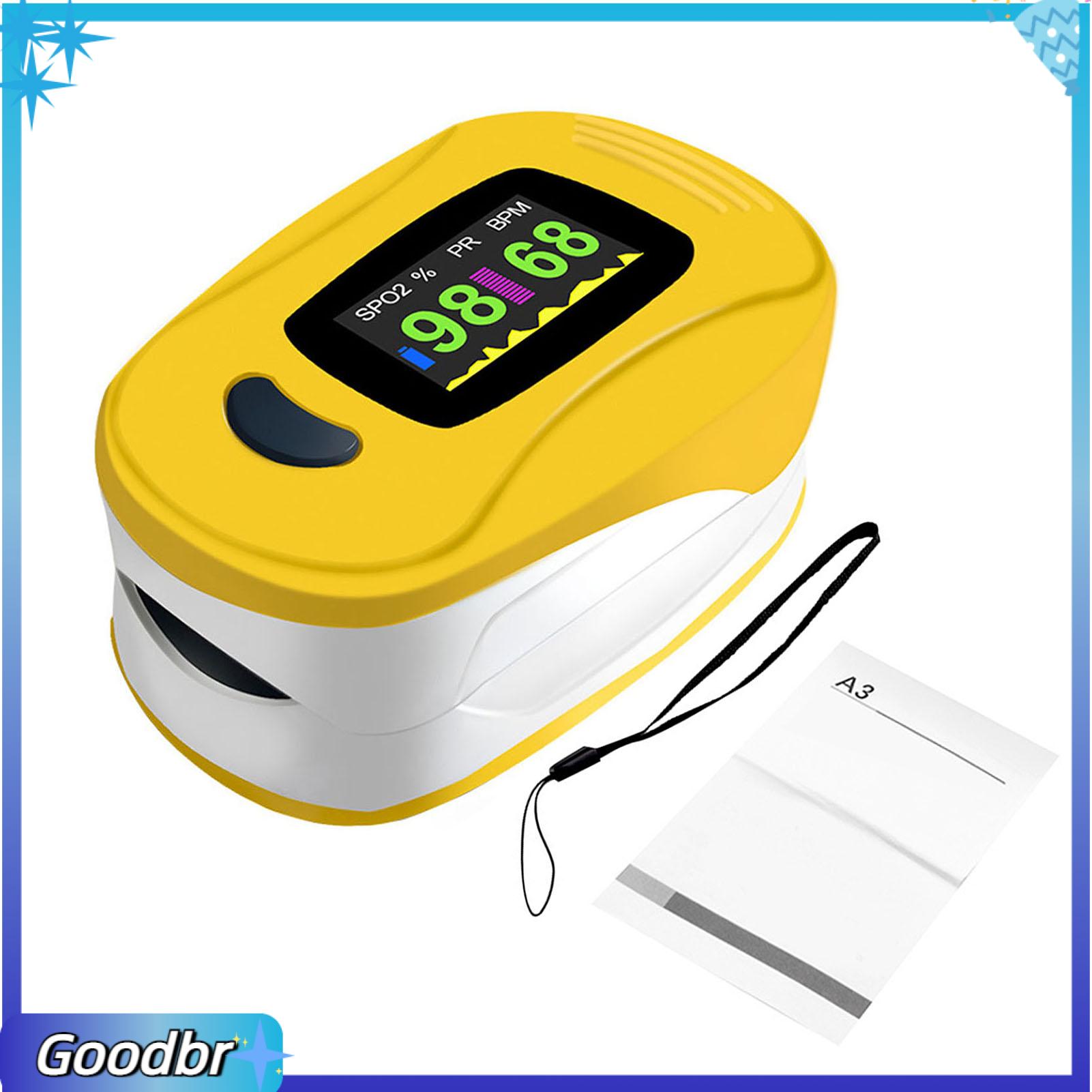 Goodbro Máy đo nồng độ ôxy từ ngón tay xách tay Máy đo lượng oxy trong máu Độ chính xác cao Thiết bị giám sát để dễ dàng sử dụng thiết kế nhỏ gọn chạy bằng pin lý tưởng