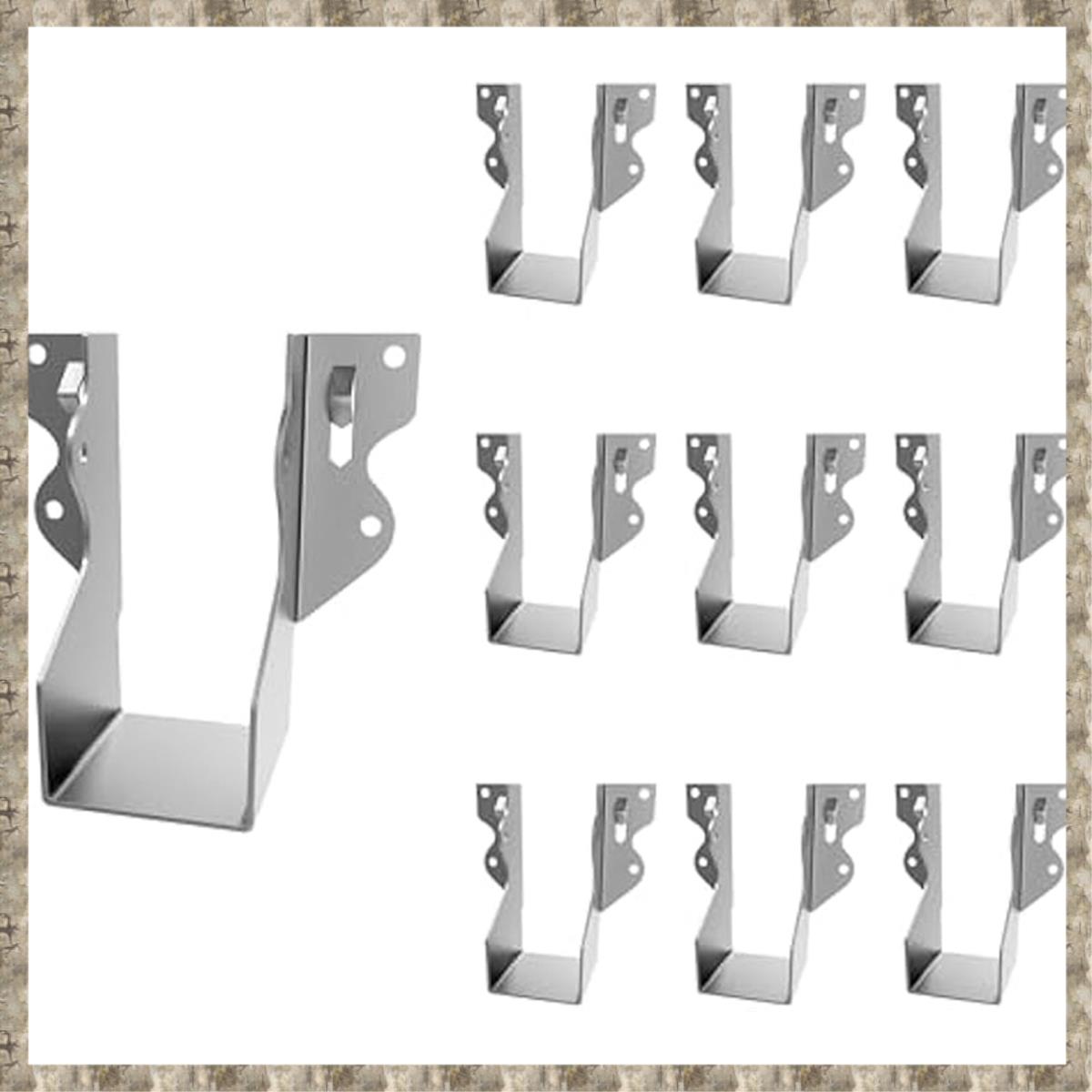 (RSDF) 10Pcs LU24 2X4 Galvanizing Face Strong Tie Brackets Joist Hanger for Wood Hurricane Ties Raft