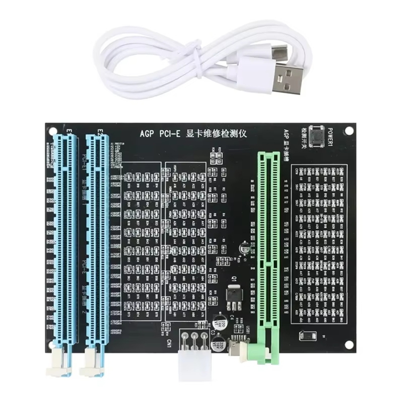 【Latest model】Graphics Card Tester AGP PCI-E X16 Dual-Purpose Socket Tester Graphics Card Diagnostic Repair Tool