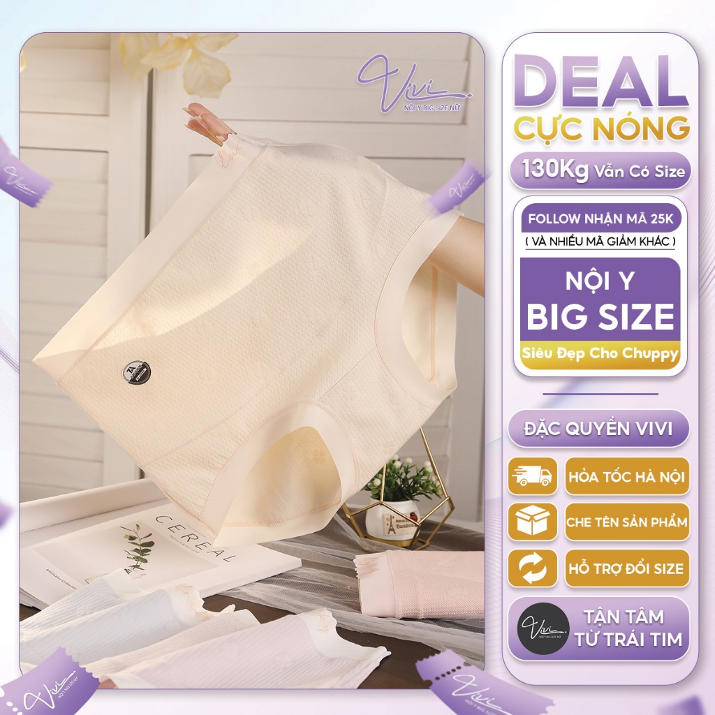  Quần lót Nữ Bigsize Kháng Khuẩn 7A Vải thun cotton siêu co dãn Cạp Cao từ 48 - 100kg - Mã N73 