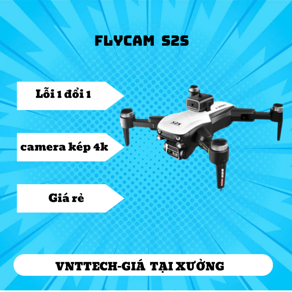 Flycam S2S PRO MAX camera 4K - Tránh Chướng Ngại Vật - Pin 2000mAh bay 20 phút - kết nối điện thȯại