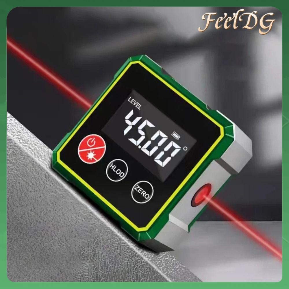 FEELDG Từ tính Máy đo độ nghiêng  Đa chức năng Có thể sạc lại Mức độ góc Di động Màn hình LCD Máy đo độ nghiêng kỹ thuật số Hộ gia đình