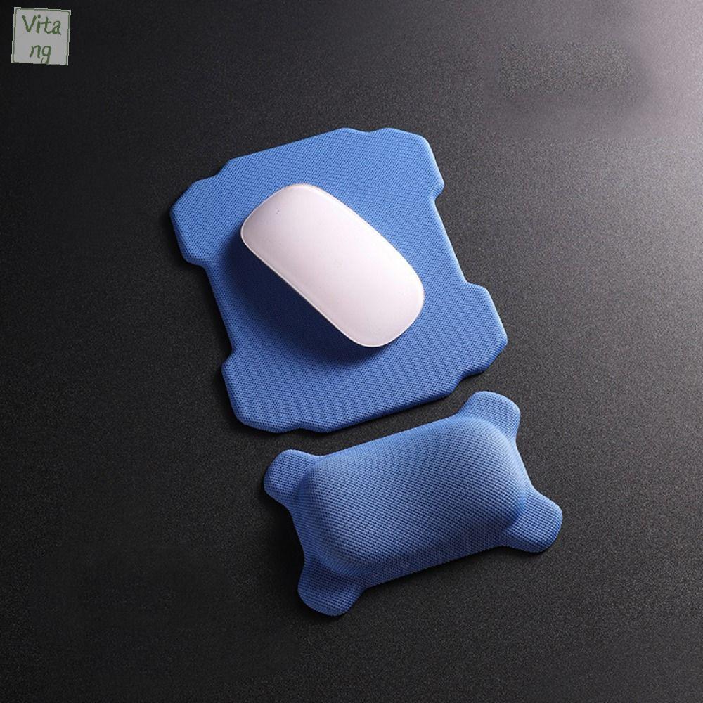 VITANG 1/2pcs Tiện dụng Miếng đệm hỗ trợ cổ tay chuột Không trượt Phục hồi chậm Bàn di chuột công thái học Giảm mệt mỏi cổ tay Hỗ trợ Thảm chuột có dây đeo cổ tay Phụ kiện máy tính để bàn