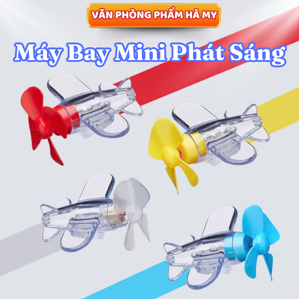 Máy Bay Mini Phát Sáng Độc Đáo Gắn Mũ Bảo Hiểm, Xe Máy, Ô Tô