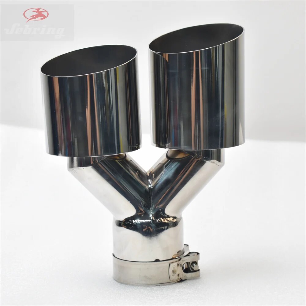 【The-Best】 Stainless Steel Car Oblique Mouth Muffler Tail Nozzle End Tip One Point Two Double Decorative