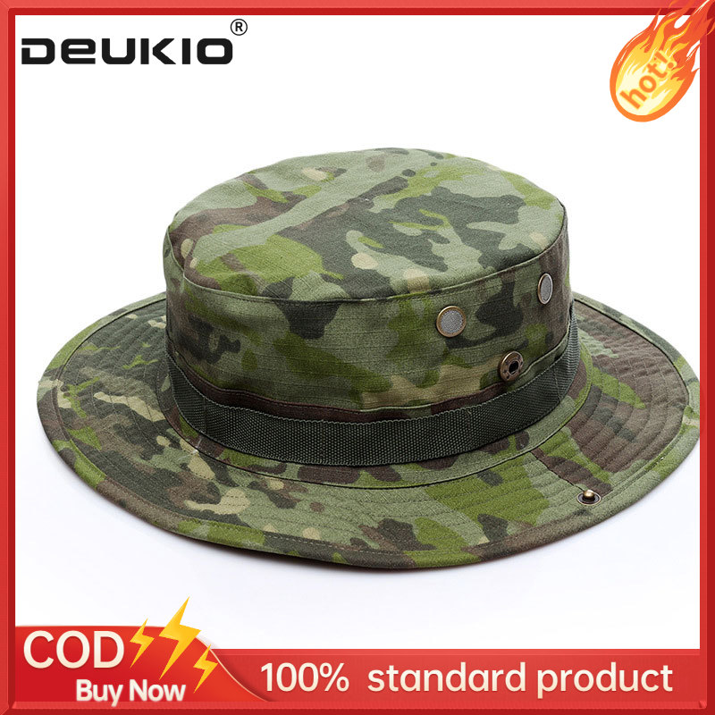 DEUKIO Outdoor round-brimmed hat outdoor Benny hat python hat camouflage hat hiking visor hat