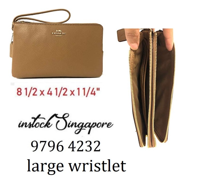 AUTHENTIC-NEW Coach DOUBLE ZIP WALLET IN POLISHED PEBBLE LEATHER (COACH F87587)