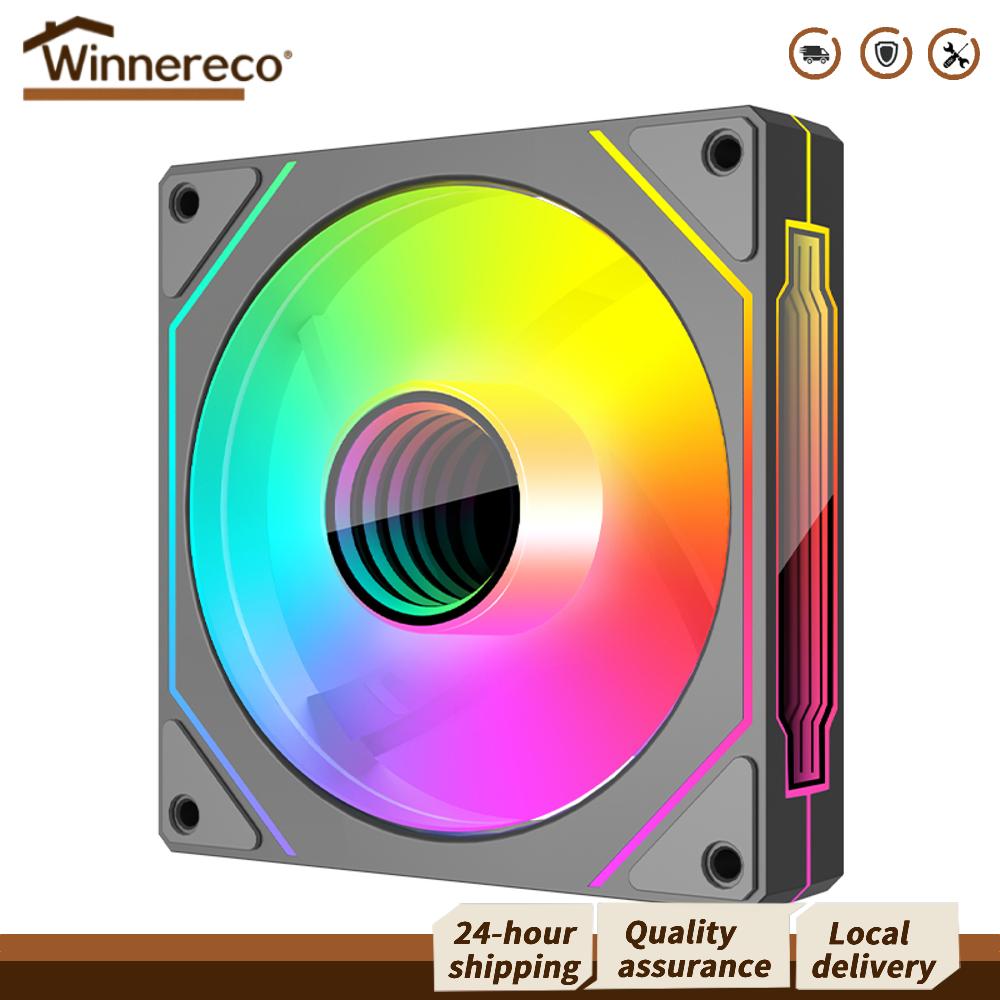 [Winnereco Flagship Mall] 12cm ARGB 5V 3Pin 4 Pin PWM Silent Computer Cooler Fan Infinity Mirror CPU Case Cooling Fan 800-1800 RPM for PC Cooler and Case ราคา 149 บาท*ส่งฟรี