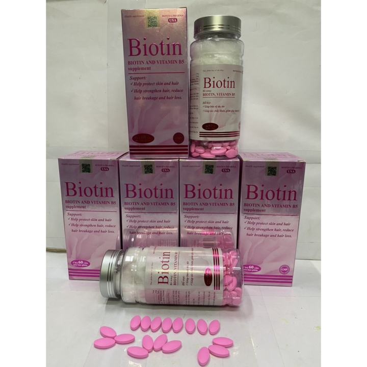 LZD Biotin bổ sung biotin vitamin B5, giúp bảo vệ tóc cho tóc chắc khỏe, làm đẹp da chống lão hóa