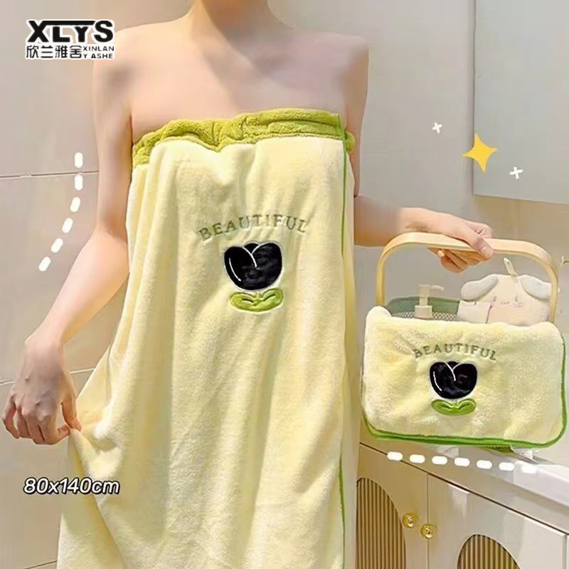 Bath towel [35-75CM/70-140CM] You can wear bath towels Coral velvet towel absorbent bath towel ราคา 77 บาท*ส่งฟรี