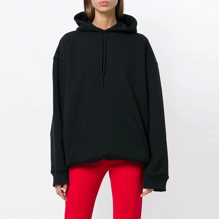 เสื้อเชิ้ต เสื้อเบลาส์สตรี Balenciaga เสื้อสเวตเตอร์ผู้หญิงมีฮู้ดสีดำปานกลางปกติ 492190TXK291000