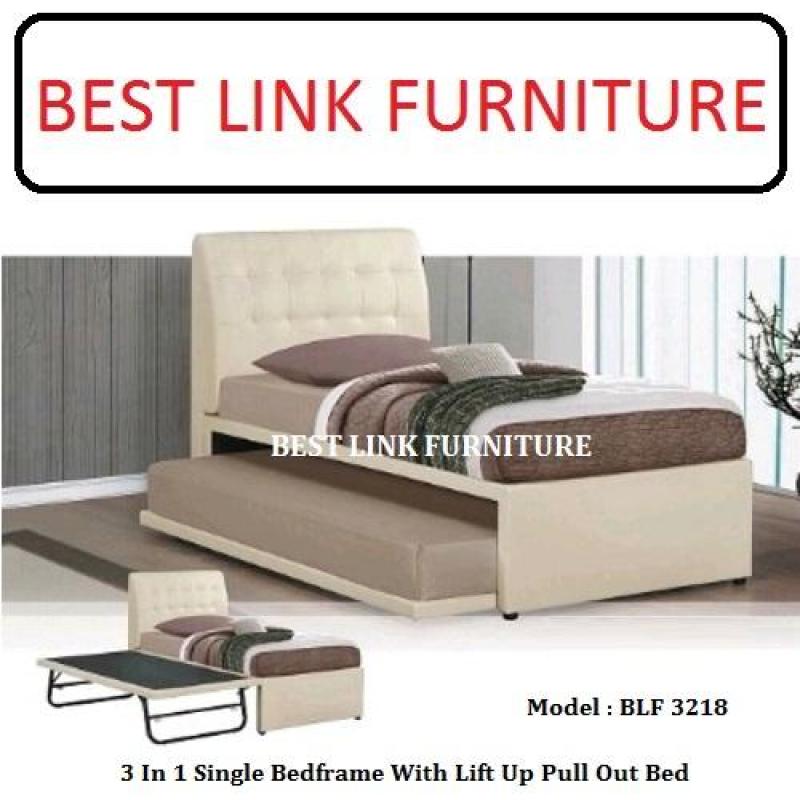 BEST LINK FURNITURE BLF 3218 3 In 1 Single Bedframe With Lift Up Pull Out Bed