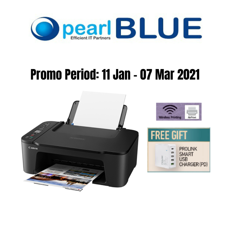 Canon PIXMA TS3470 - Black | Compact Wireless All-In-One with LCD for Low-Cost Printing Singapore